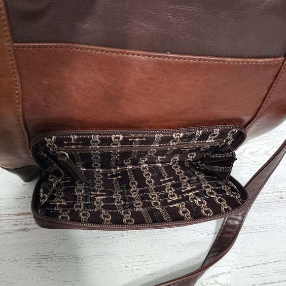 Tignanello Brown Leather Purse Shoulder Bag Crossbody - Picture 4 of 7